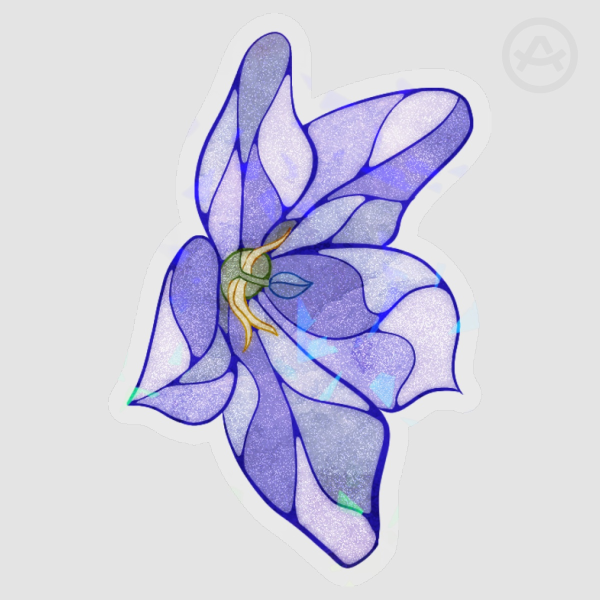 Staiend Glass Balloon Flower Sticker