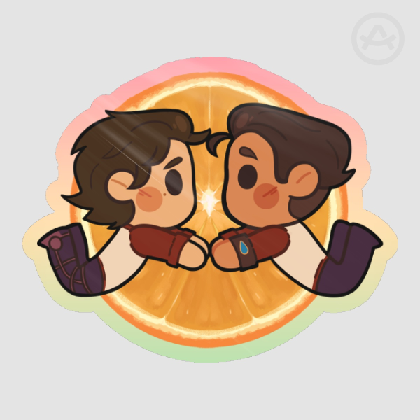 (Jayvik) media Naranja - Colored Edge Die Cut Stickers