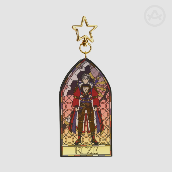 Crimzon Ruze OPAQUE Stained Glass Acrylic Keychain
