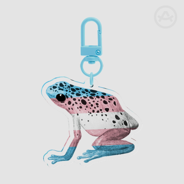 Trans Frog Keychain