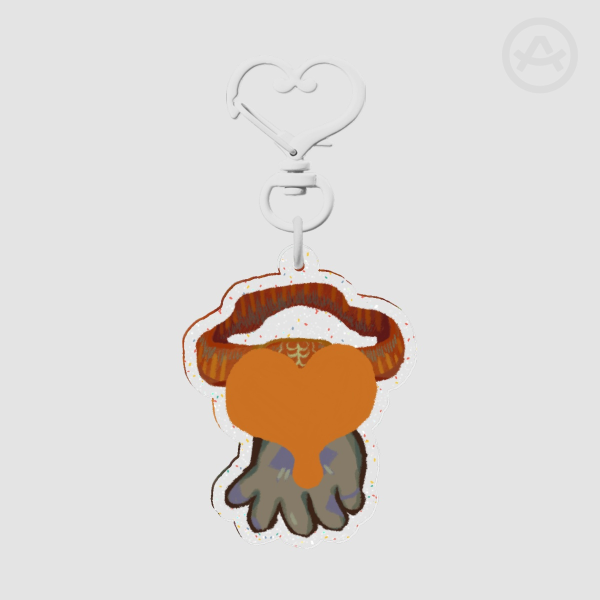 Undertale Orange Soul Glitter Keychain