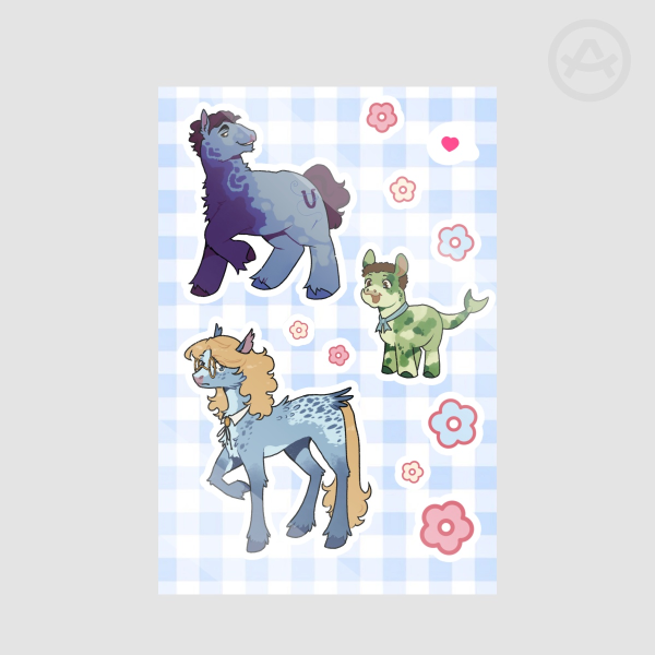 Macoy, Sawyer, Thatcher (pony version) sticker sheet
