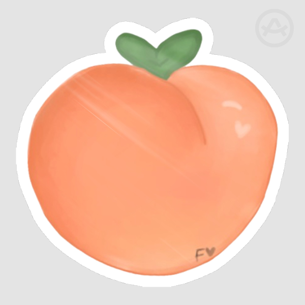 Peach sticker