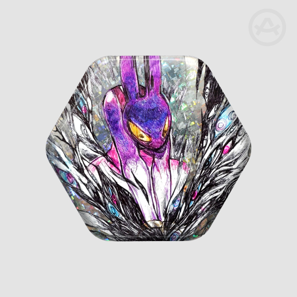 Jax - Hexagon Glitter Holographic Badge