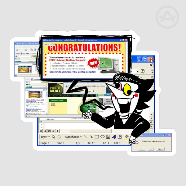 Spamton Adware Sticker
