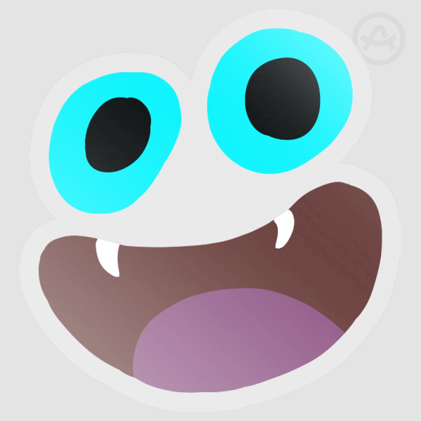 Penumbra Face Clear PET Vinyl Die Cut Stickers