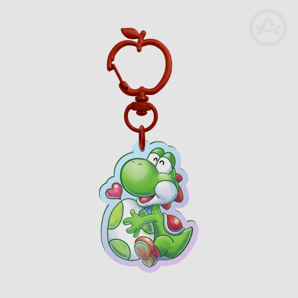 Yoshi and their Eggy Rainbow Acrylic Keychains