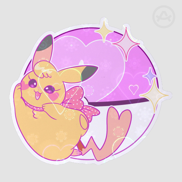 Holo lovely chu heart holo sticker