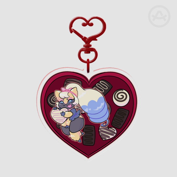 Valentine heart box keychain