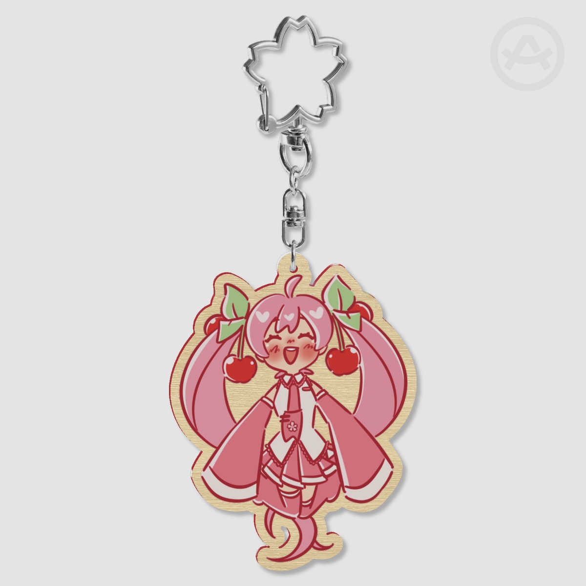 [VOCALOID] Sakura Miku Wooden Keychain