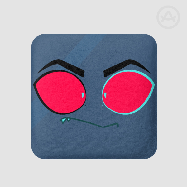 VOX Hazbin Hotel Squishy Face Badge | ANGRY EDITION