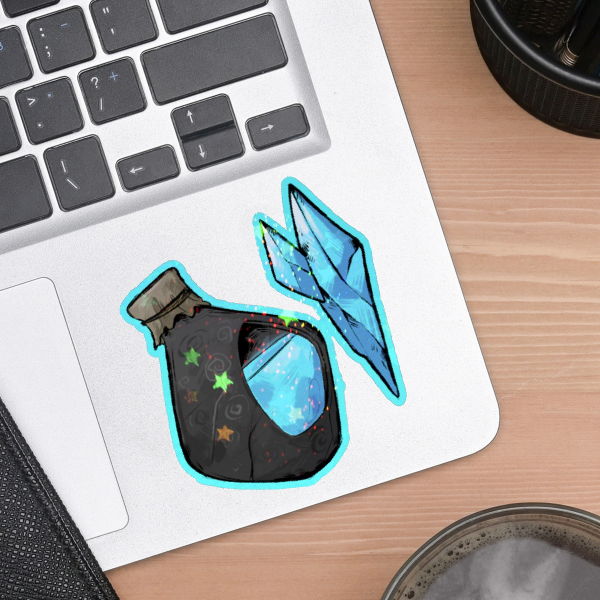 Skywater & Crystal | Colored Edge Die Cut Sticker 