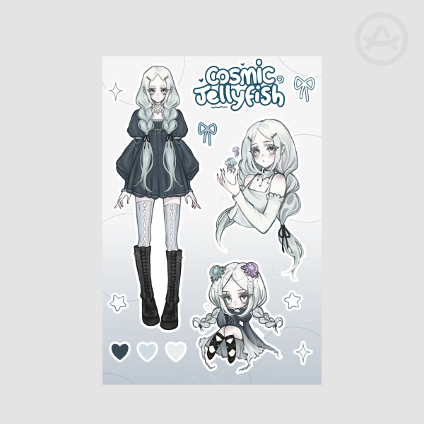‘cosmic jellyfish’ sticker sheet