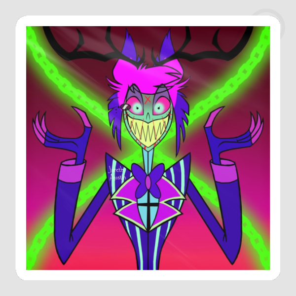 Alastor Demonic Form Neon Die Cut Stickers