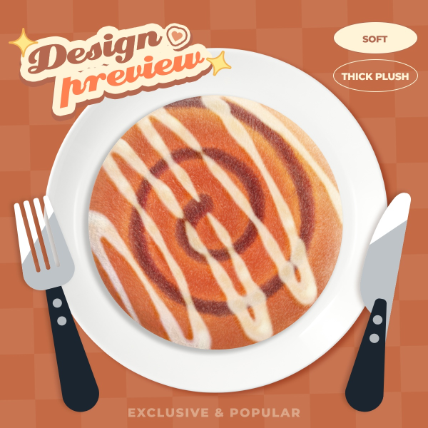 Cinnamon Roll Plush Badge