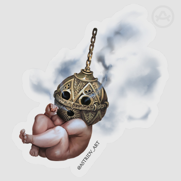 Incense baby Clear PET Vinyl Sticker