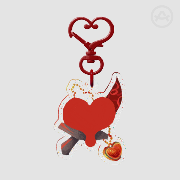 Undertale Red Soul No Mercy Glitter Keychain