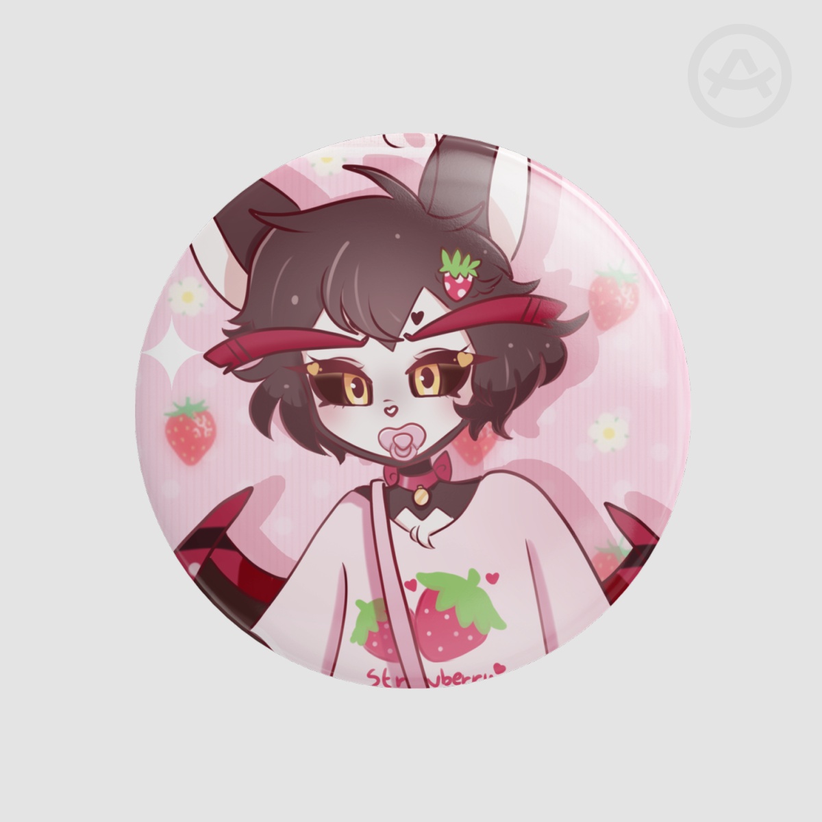Strawberry milk Husk Round Badge