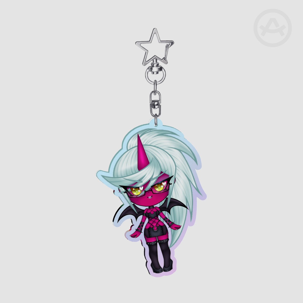 PASWG - Chibi Devil Kneesocks Rainbow Keychain