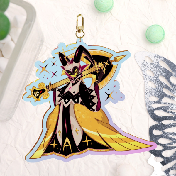 Hazbin Hotel Exorcist Leader Adam 16cm Rainbow Acrylic Keychains