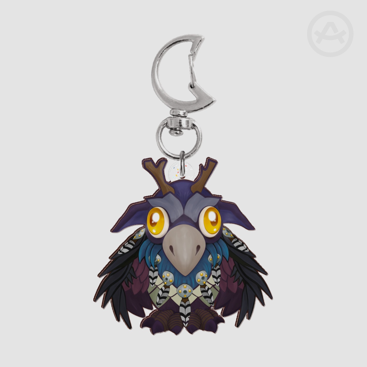 Mystic Moon-Bird Full Bleed Acrylic Keychain - Fantasy Druid Guardian