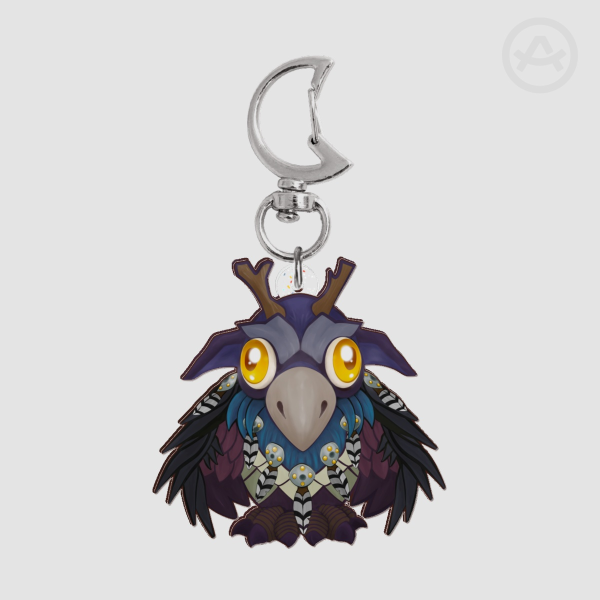 Mystic Moon-Bird Full Bleed Acrylic Keychain - Fantasy Druid Guardian
