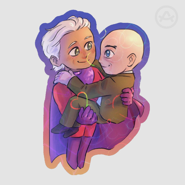 Cherik X-Men hearts sticker