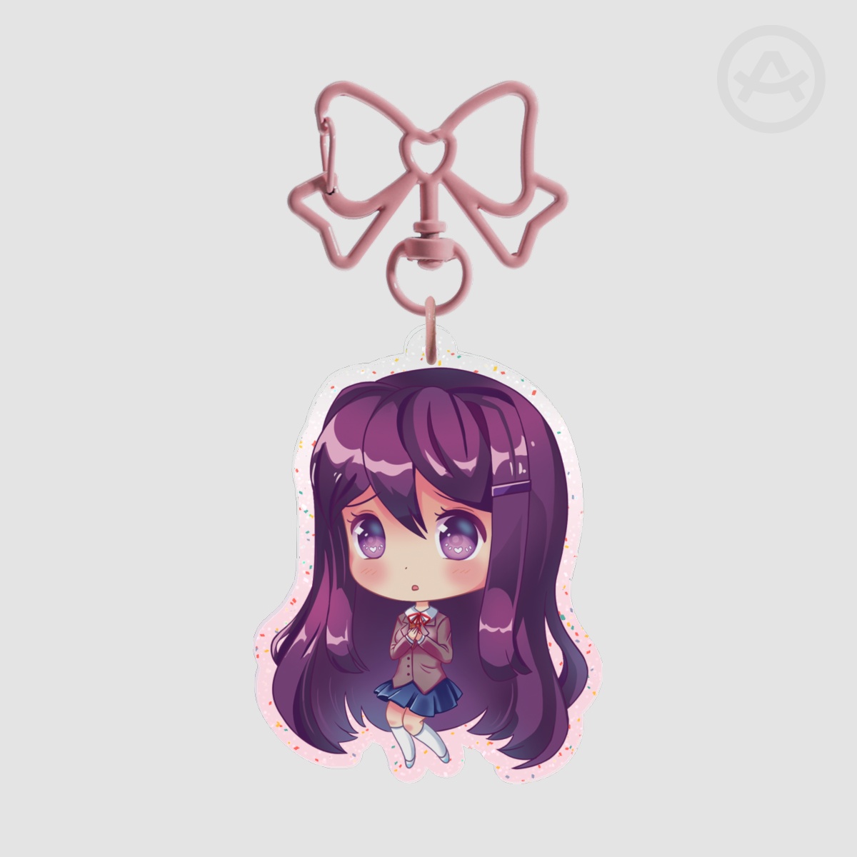 Yuri ♡ DDLC Doki Doki Literature Club Glitter Acrylic Charm