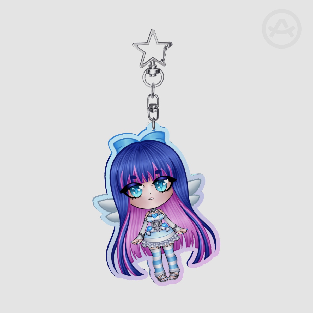 PASWG - Chibi Angel Stocking Rainbow Keychain