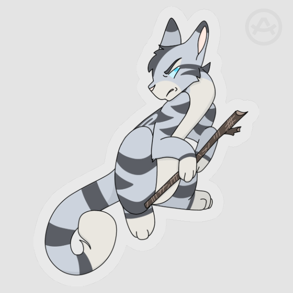 Jayfeather And His Stick Clear Sticker