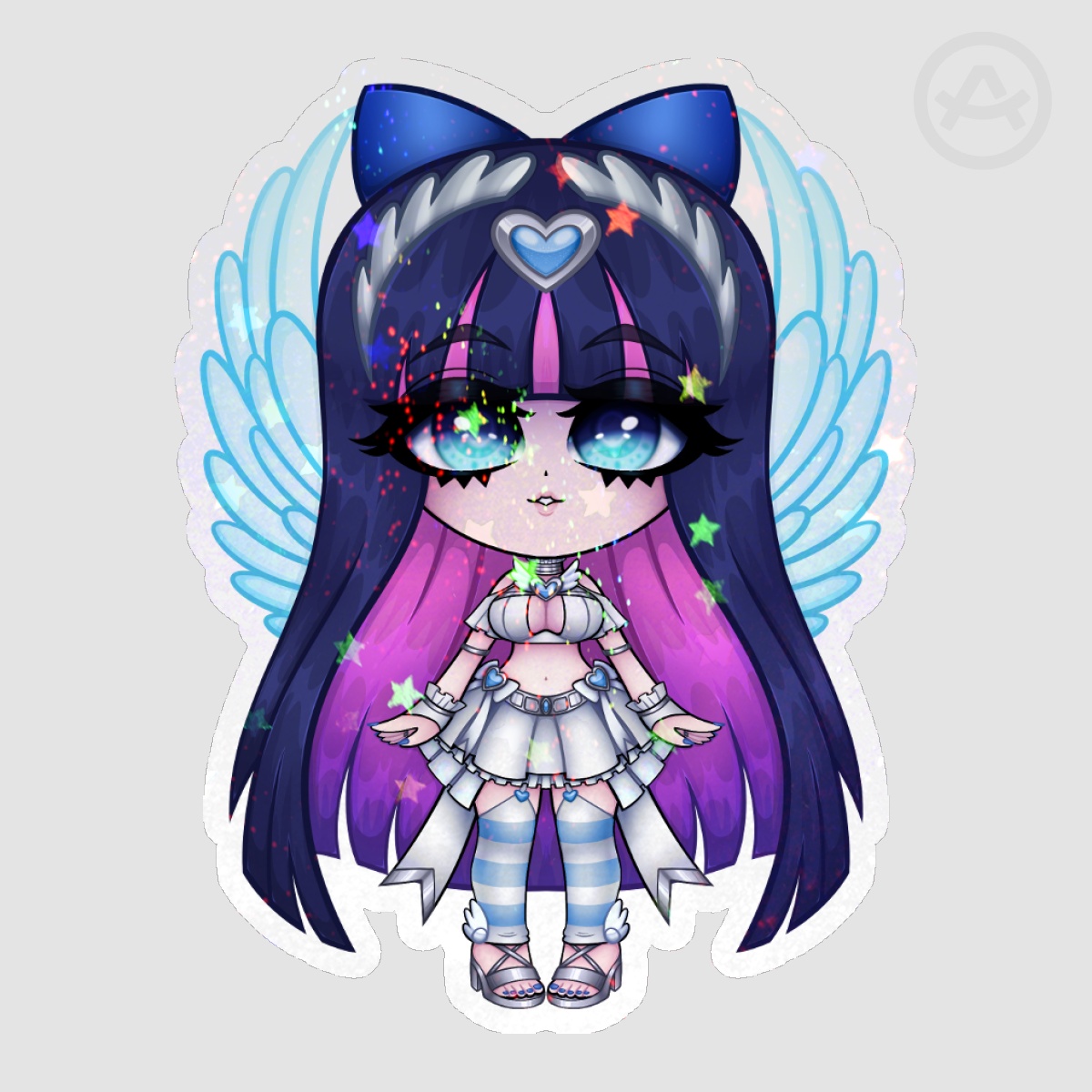 NPASWG - Chibi Angel Stocking Holo Sticker
