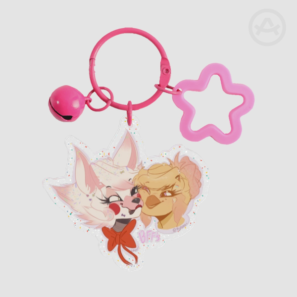Chica x Mangle BFF Glitter Acrylic Keychains