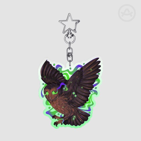 Spooky Neon Barn Owl | Acrylic Keychain