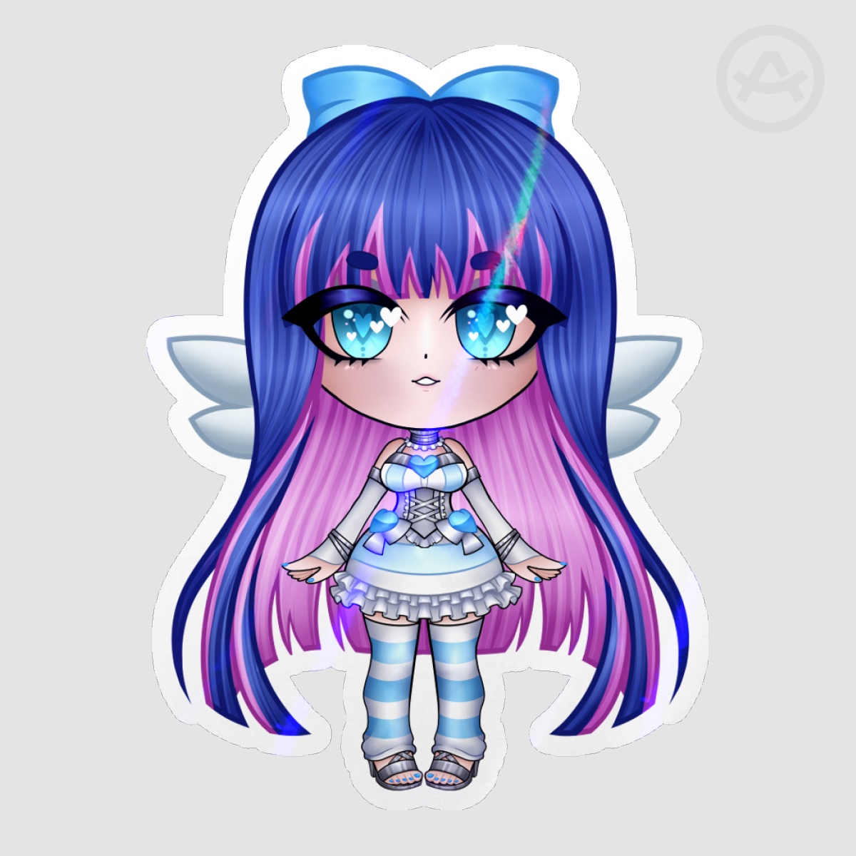 PASWG - Chibi Angel Stocking Holo Sticker