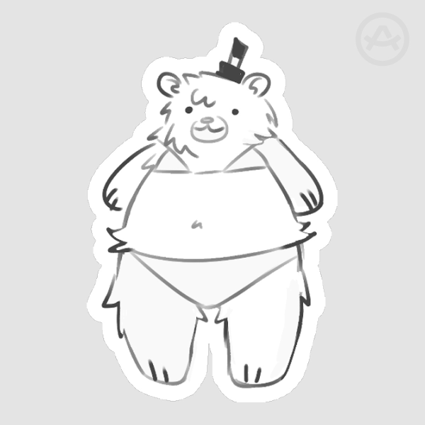 Bikini Bear - Die Cut Sticker