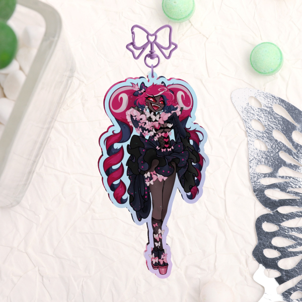 Hazbin Hotel Velvette in Okobo Rainbow Acrylic Keychains