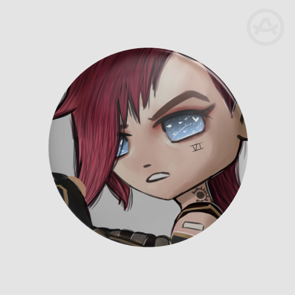 Arcane Vi Button Pin Badge