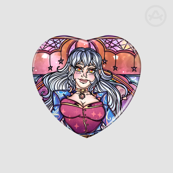 Dawn - Heart Shape Holographic Badge