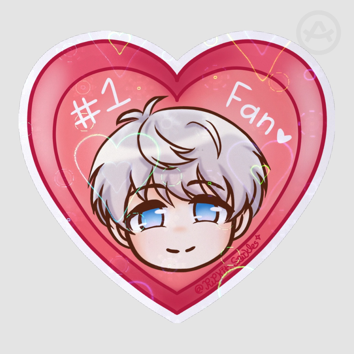 LADS Xaiver Valentines - Heart Sticker