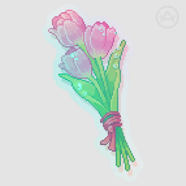 🌷 Tulip Sticker Clear HOLO - Original Art