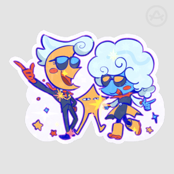 Weatherduo Starwalker Poly Colored Edge Die Cut Stickers || Deltarune