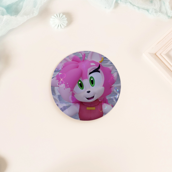 Shea Happy Button Pin