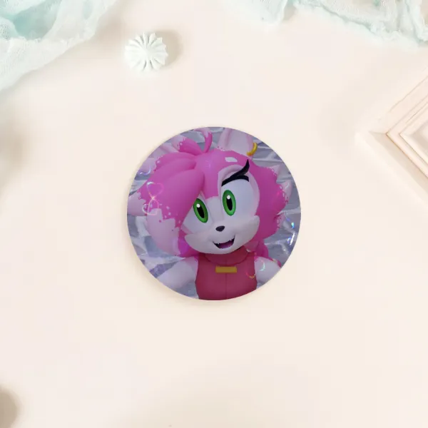 Shea Happy Button Pin