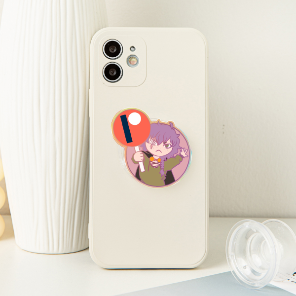 cute "Patreon" sign chibi phone holder