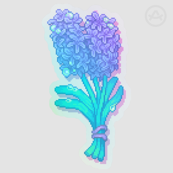 🪻 Hyacinth Sticker Clear HOLO - Original Art