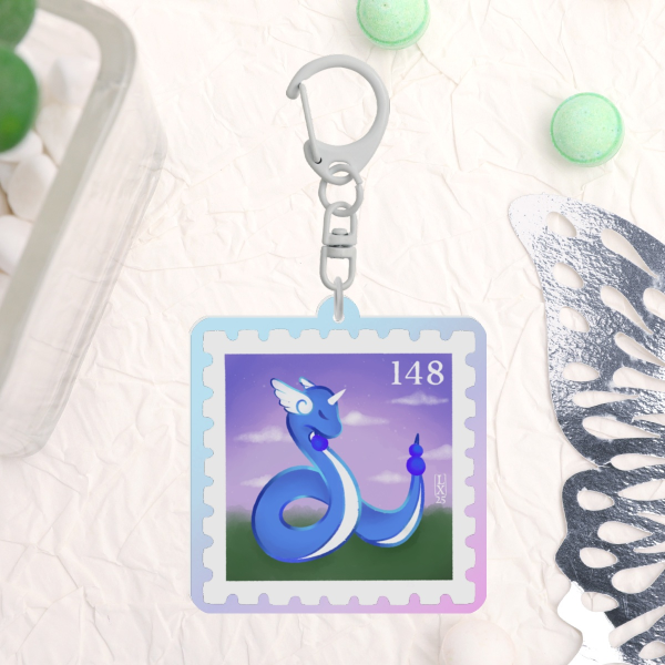 [148] Dragonair Pokemon Stamp Collection Keyring