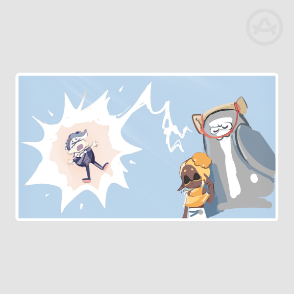 Gives U Stomach Cramps Colored Edge Die Cut Stickers || Splatoon