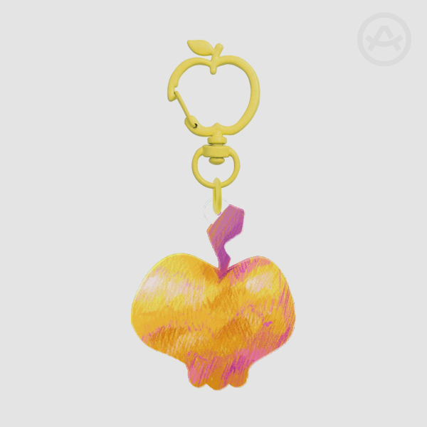 Enchanted Golden Apple Minecraft Keychain