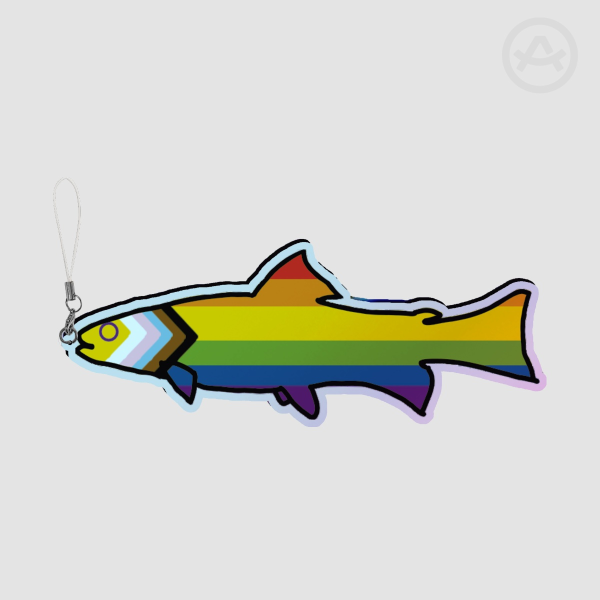LGBTQIA2S+ Rainbow Trout - Rainbow Acrylic Keychain