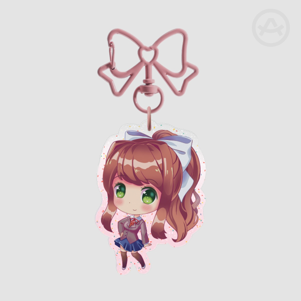 Monika ♡ DDLC Doki Doki Literature Club Glitter Acrylic Charm